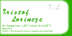 kristof lorincze business card
